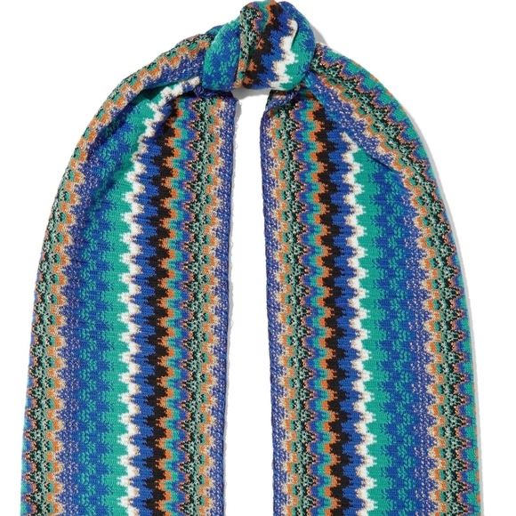 Missoni Fringe Metallic Crochet Knit Scarf - Picture 14 of 14